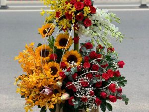 Giỏ hoa đẹp, lẳng hoa đẹp,giỏ hoa sinh nhật đẹp, giỏ hoa khai trương đẹp