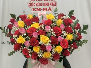 Giỏ hoa đẹp, lẳng hoa đẹp,giỏ hoa sinh nhật đẹp, giỏ hoa khai trương đẹp