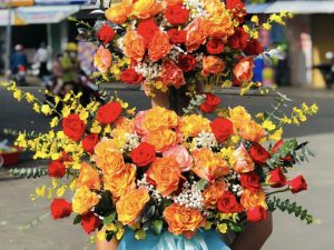 Giỏ hoa đẹp, lẳng hoa đẹp,giỏ hoa sinh nhật đẹp, giỏ hoa khai trương đẹp