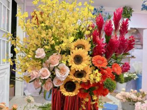 Giỏ hoa đẹp, lẳng hoa đẹp,giỏ hoa sinh nhật đẹp, giỏ hoa khai trương đẹp