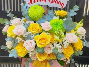 Giỏ hoa đẹp, lẳng hoa đẹp,giỏ hoa sinh nhật đẹp, giỏ hoa khai trương đẹp