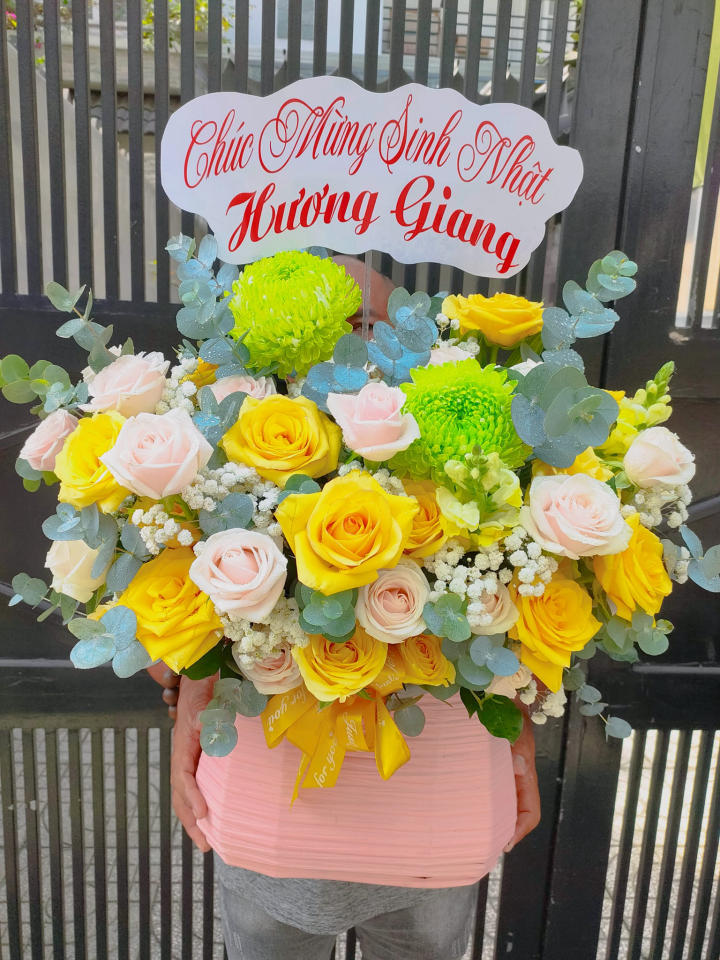 Giỏ hoa đẹp, lẳng hoa đẹp,giỏ hoa sinh nhật đẹp, giỏ hoa khai trương đẹp