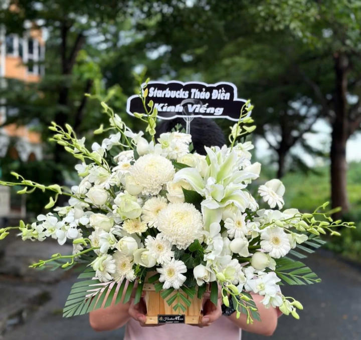 Giỏ hoa đám tang, lẳng hoa đám tang, lẳng hoa viếng, giỏ hoa viếng