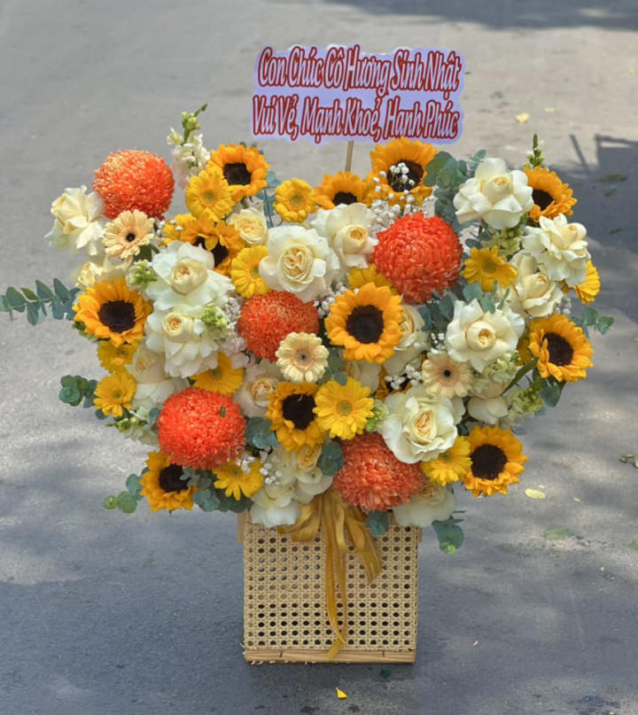 Giỏ hoa đẹp, lẳng hoa đẹp,giỏ hoa sinh nhật đẹp, giỏ hoa khai trương đẹp