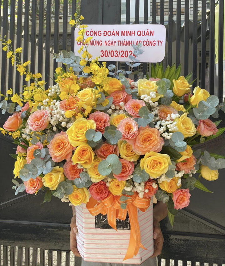 Giỏ hoa đẹp, lẳng hoa đẹp,giỏ hoa sinh nhật đẹp, giỏ hoa khai trương đẹp