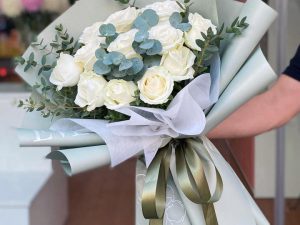 hoa sinh nhật, Bó hoa sinh nhật tông trắng, hoa sinh nhật tông trắng