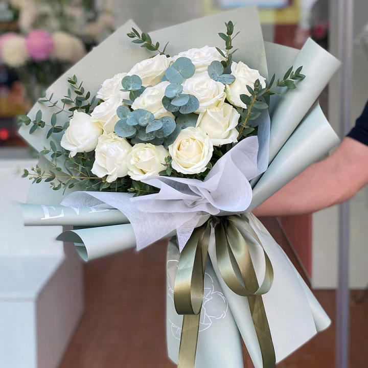 hoa sinh nhật, Bó hoa sinh nhật tông trắng, hoa sinh nhật tông trắng