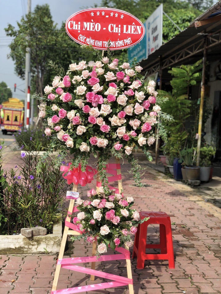 hoa khai trương, kệ hoa khai trương, kệ hoa khai trương đẹp, lẳng hoa khai trương đẹp, lẳng hoa khai trương