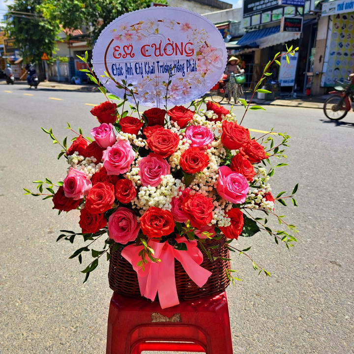 Giỏ hoa đẹp, lẳng hoa đẹp,giỏ hoa sinh nhật đẹp, giỏ hoa khai trương đẹp