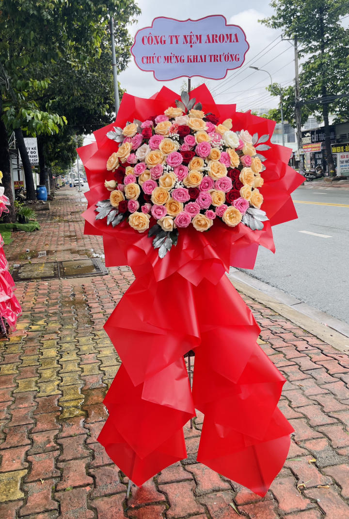 hoa khai trương, kệ hoa khai trương, kệ hoa khai trương đẹp, lẳng hoa khai trương đẹp, lẳng hoa khai trương