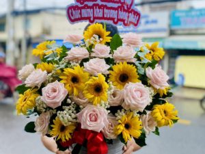 Giỏ hoa đẹp, lẳng hoa đẹp,giỏ hoa sinh nhật đẹp, giỏ hoa khai trương đẹp