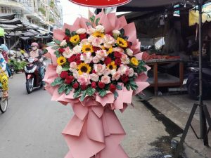 hoa khai trương, kệ hoa khai trương, kệ hoa khai trương đẹp, lẳng hoa khai trương đẹp, lẳng hoa khai trương