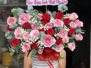 Giỏ hoa đẹp, lẳng hoa đẹp,giỏ hoa sinh nhật đẹp, giỏ hoa khai trương đẹp