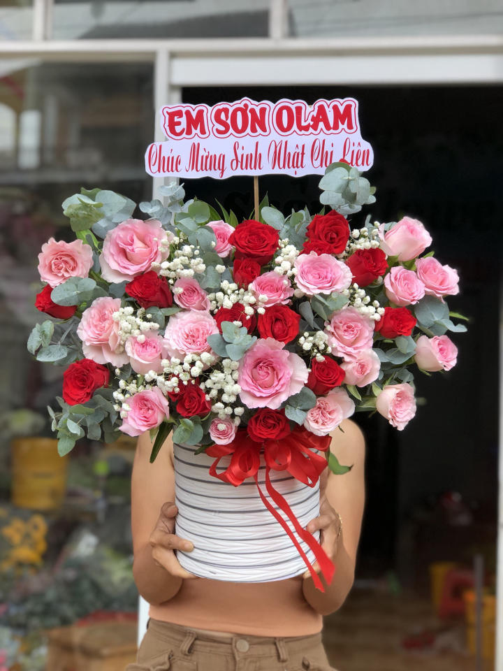 Giỏ hoa đẹp, lẳng hoa đẹp,giỏ hoa sinh nhật đẹp, giỏ hoa khai trương đẹp