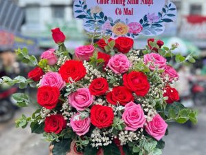 Giỏ hoa đẹp, lẳng hoa đẹp,giỏ hoa sinh nhật đẹp, giỏ hoa khai trương đẹp