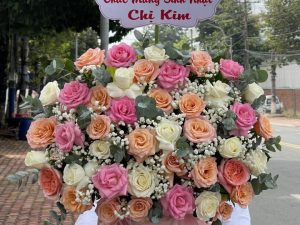 Giỏ hoa đẹp, lẳng hoa đẹp,giỏ hoa sinh nhật đẹp, giỏ hoa khai trương đẹp