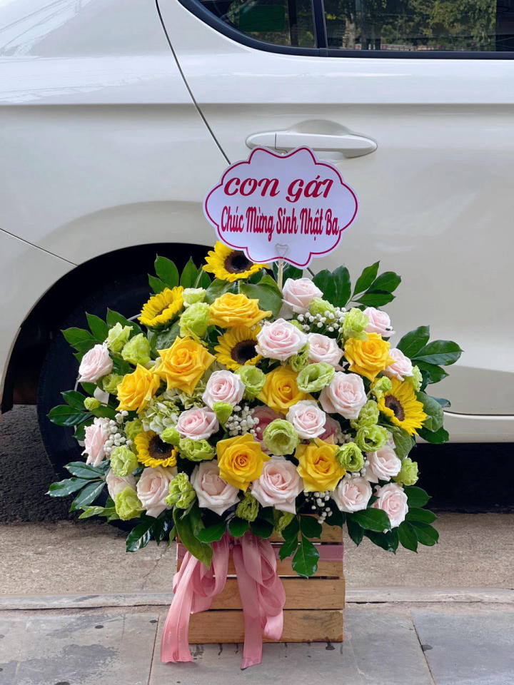 Giỏ hoa đẹp, lẳng hoa đẹp,giỏ hoa sinh nhật đẹp, giỏ hoa khai trương đẹp