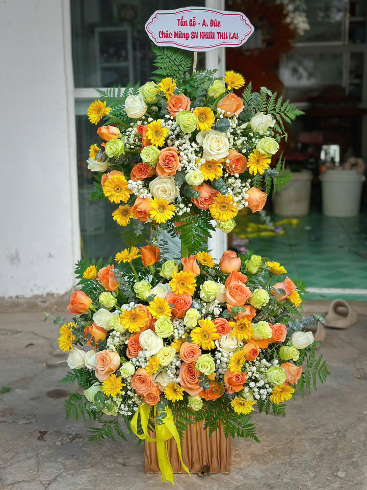 Giỏ hoa đẹp, lẳng hoa đẹp,giỏ hoa sinh nhật đẹp, giỏ hoa khai trương đẹp