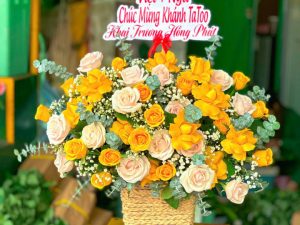 Giỏ hoa đẹp, lẳng hoa đẹp,giỏ hoa sinh nhật đẹp, giỏ hoa khai trương đẹp