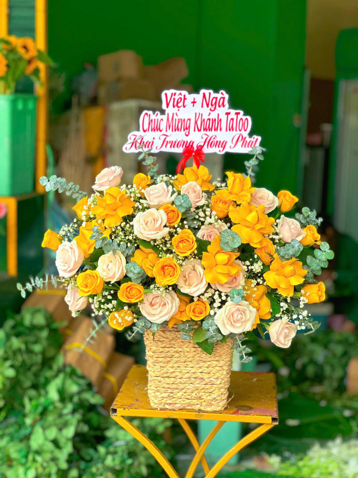 Giỏ hoa đẹp, lẳng hoa đẹp,giỏ hoa sinh nhật đẹp, giỏ hoa khai trương đẹp