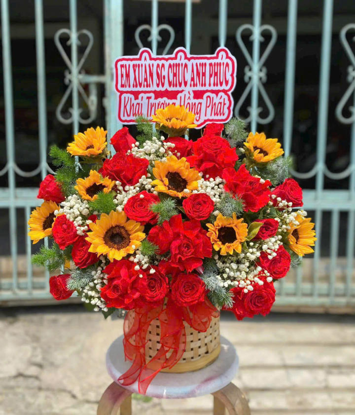 Giỏ hoa đẹp, lẳng hoa đẹp,giỏ hoa sinh nhật đẹp, giỏ hoa khai trương đẹp