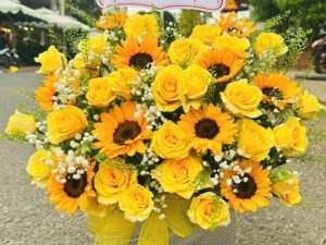 Giỏ hoa đẹp, lẳng hoa đẹp,giỏ hoa sinh nhật đẹp, giỏ hoa khai trương đẹp