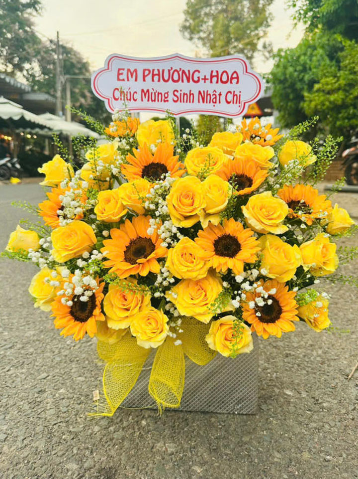 Giỏ hoa đẹp, lẳng hoa đẹp,giỏ hoa sinh nhật đẹp, giỏ hoa khai trương đẹp