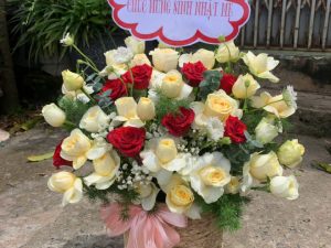 Giỏ hoa đẹp, lẳng hoa đẹp,giỏ hoa sinh nhật đẹp, giỏ hoa khai trương đẹp