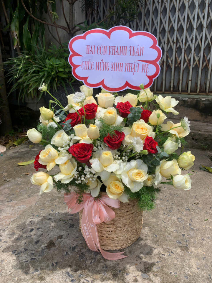 Giỏ hoa đẹp, lẳng hoa đẹp,giỏ hoa sinh nhật đẹp, giỏ hoa khai trương đẹp