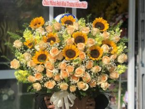 Giỏ hoa đẹp, lẳng hoa đẹp,giỏ hoa sinh nhật đẹp, giỏ hoa khai trương đẹp