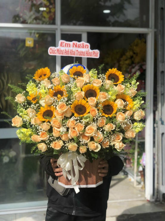 Giỏ hoa đẹp, lẳng hoa đẹp,giỏ hoa sinh nhật đẹp, giỏ hoa khai trương đẹp